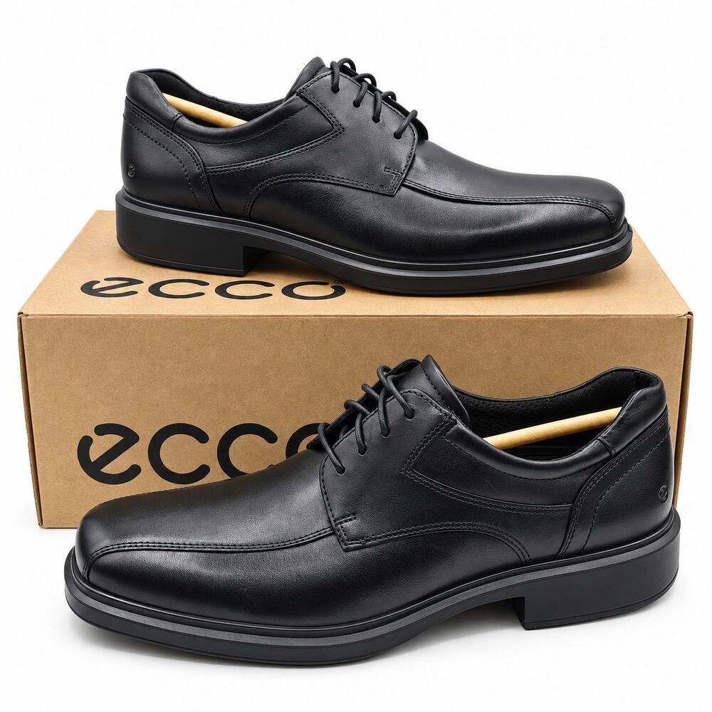ECCO Helsinki 2 Men's Black Leather Derby Dress Shoes Lace Up US 9 500174 01001